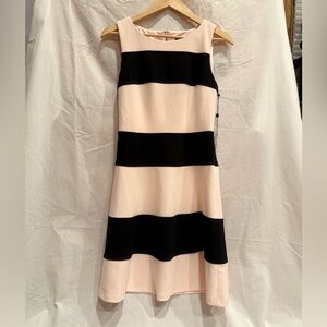 Tommy Hilfiger Colorblock Blush & Black Fit & Flare Dress- Size 2 NWT